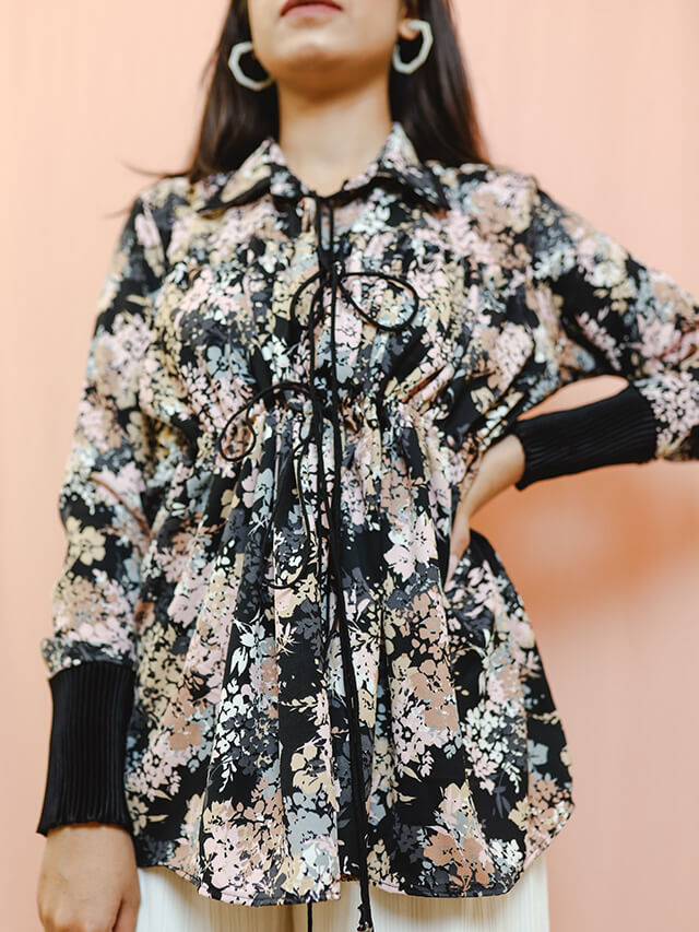 Black Multi Floral Blouse