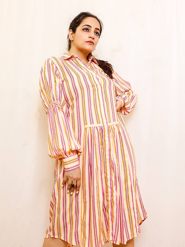 Stripes shirt dress