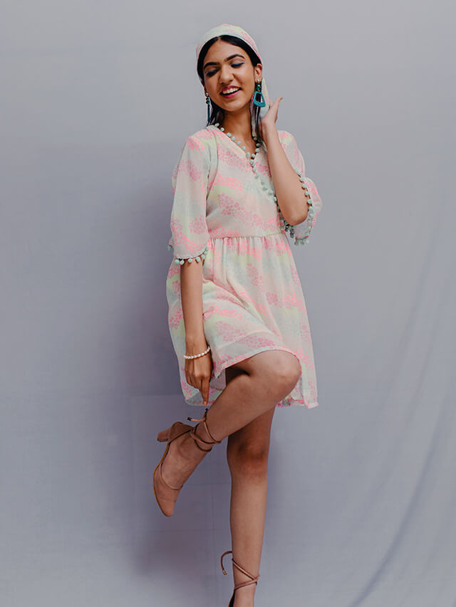 Neon Floral Dress
