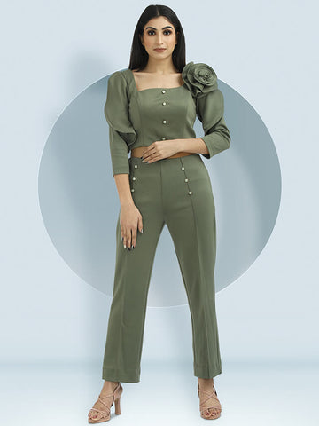 Ruffle Green Co-ord Set