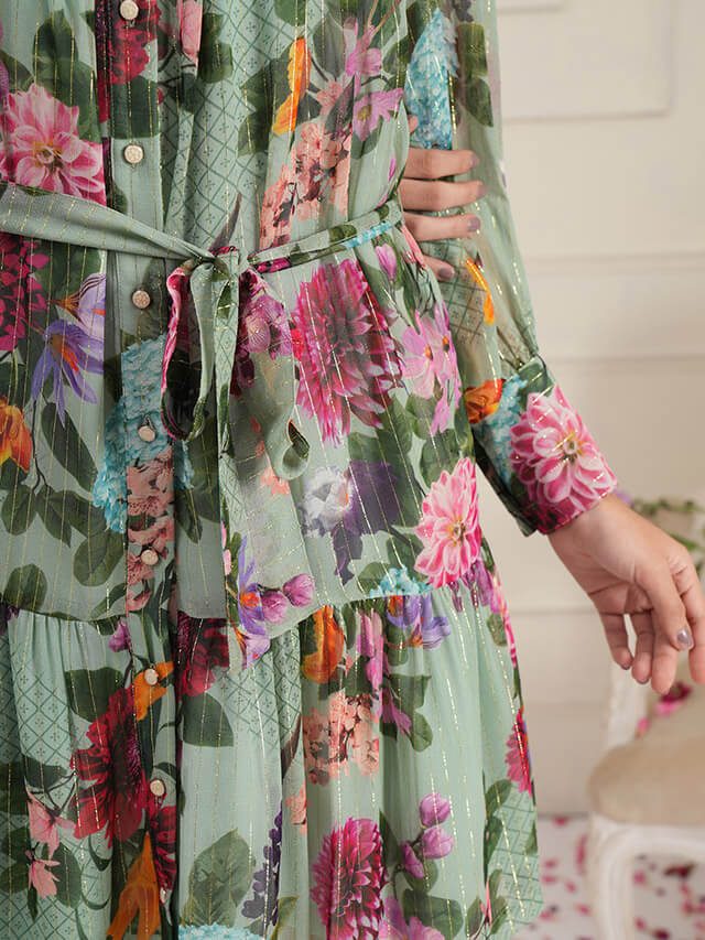 Aisha floral shirt dress