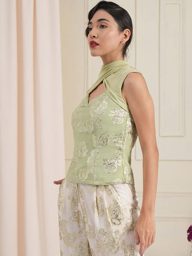 Cecily jacquard crop top