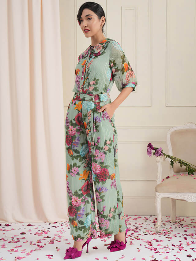 Floral lurex co-ord set