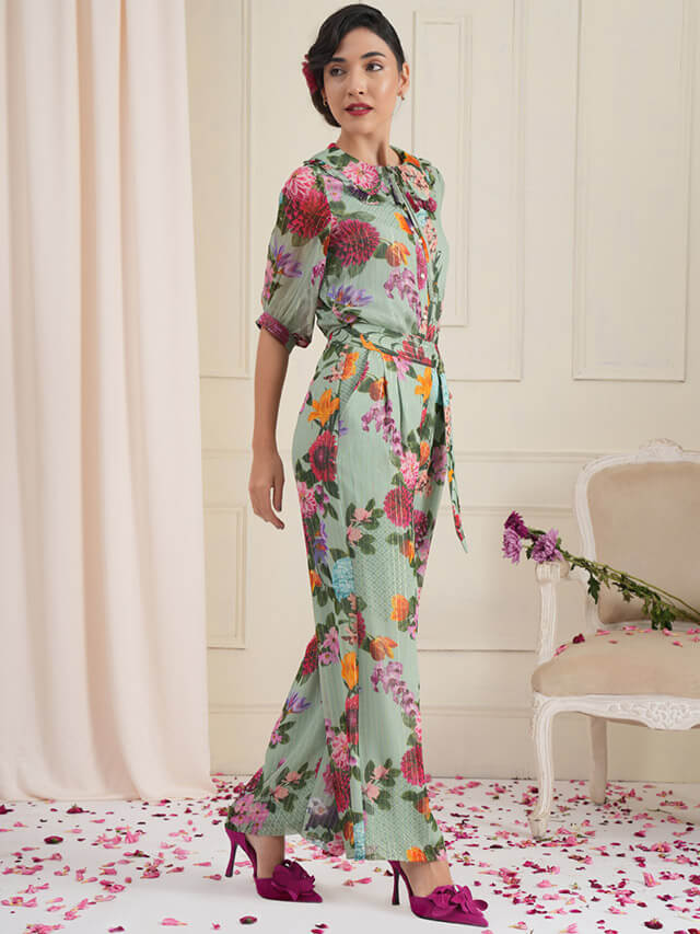 Floral lurex co-ord set