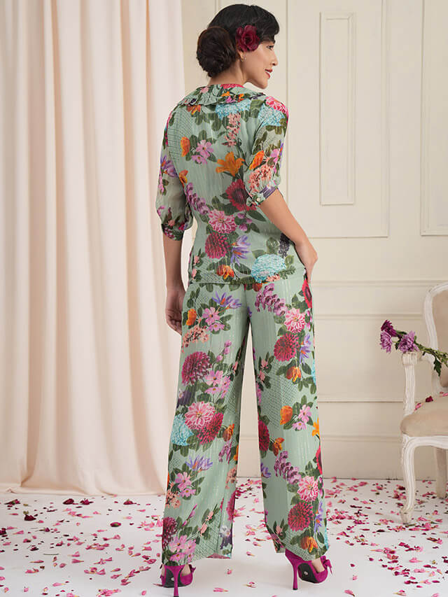 Floral lurex co-ord set