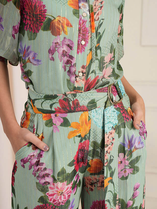 Floral lurex co-ord set