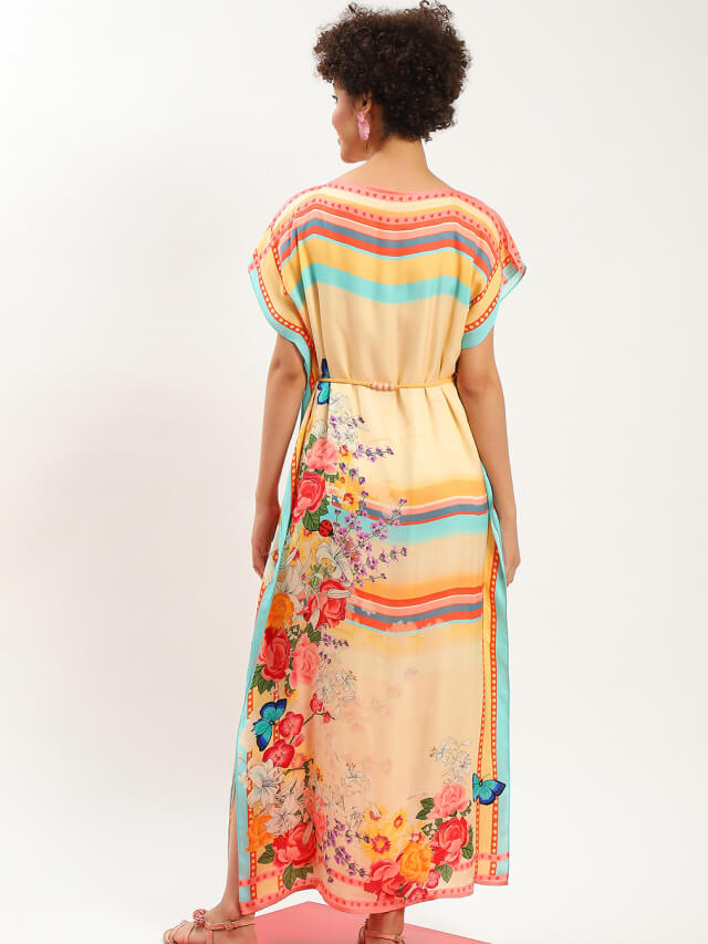 Mara wild flora kaftan dress