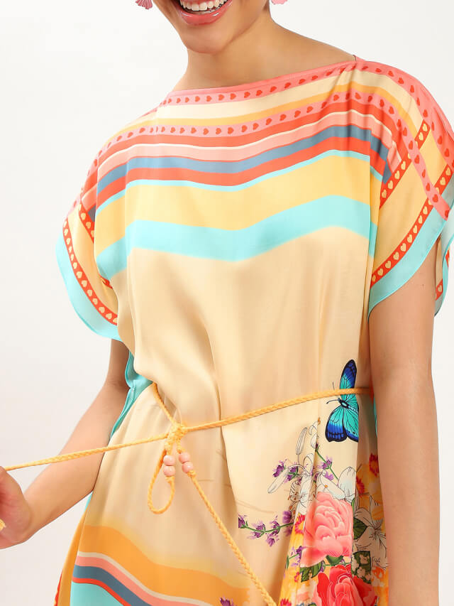 Mara wild flora kaftan dress