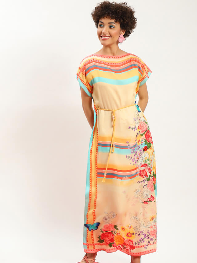Mara wild flora kaftan dress