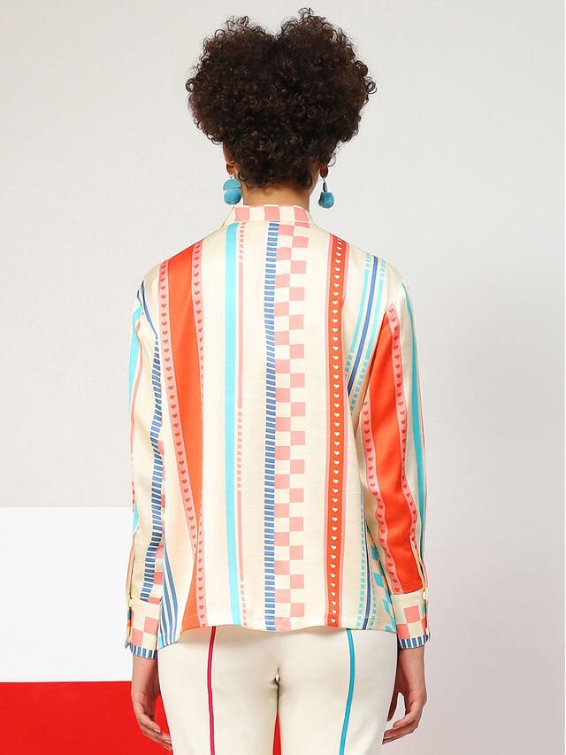 Jil candy stripe crossover shirt