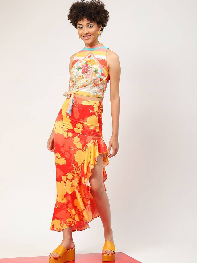 Kate sunkissed bloom frill skirt