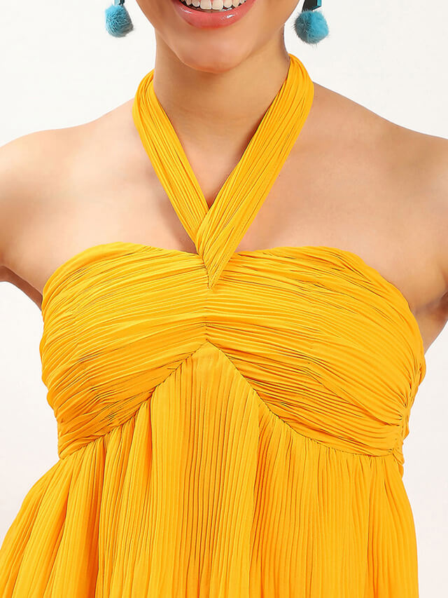 Amanda mango ruched peplum top