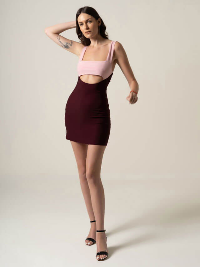 Double Tone Bodycon Dress
