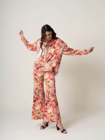 Printed Loose Short and Pant Set
