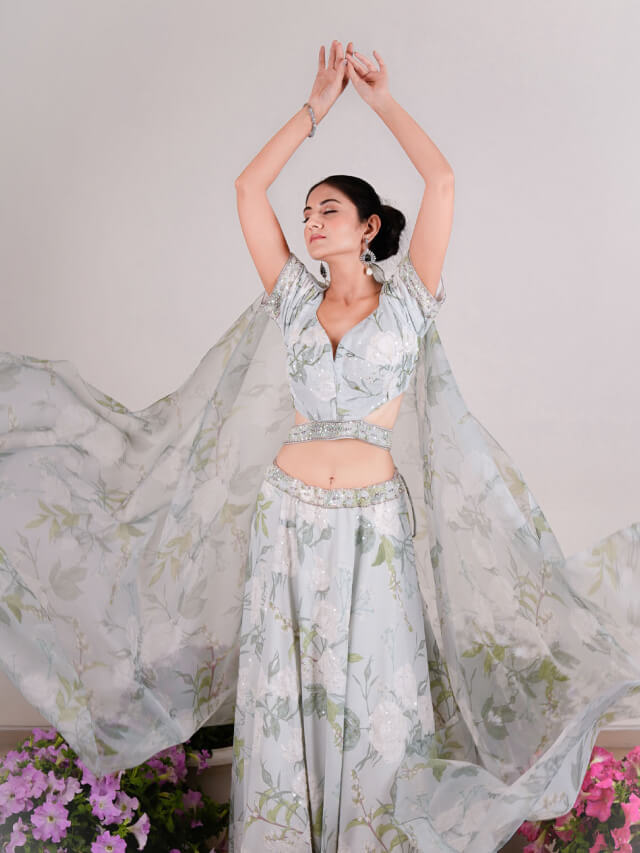 Warda Floral Bridesmaid Lehenga