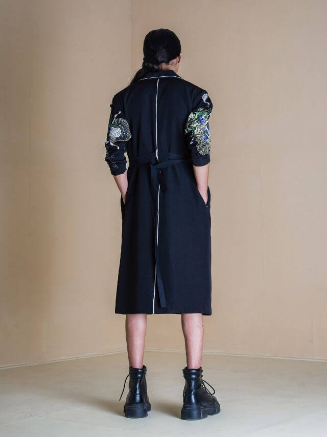 Black germ coat dress
