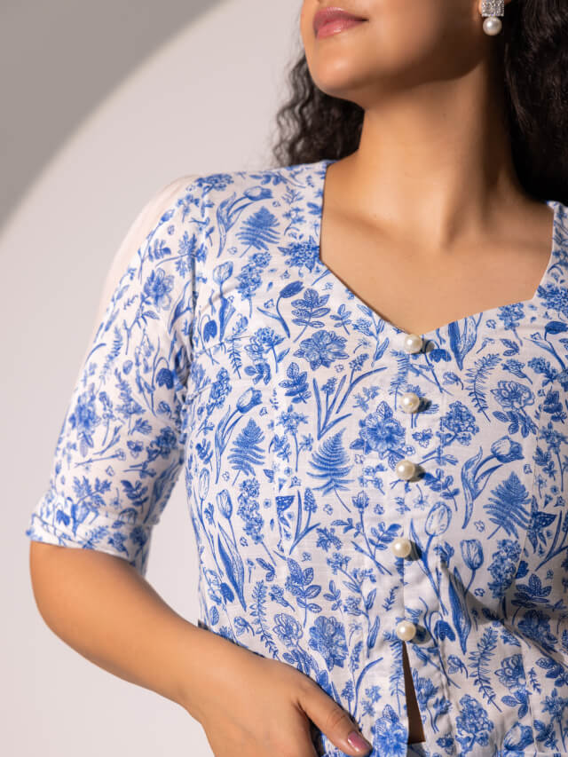 Harper blue print boxy co-ord set