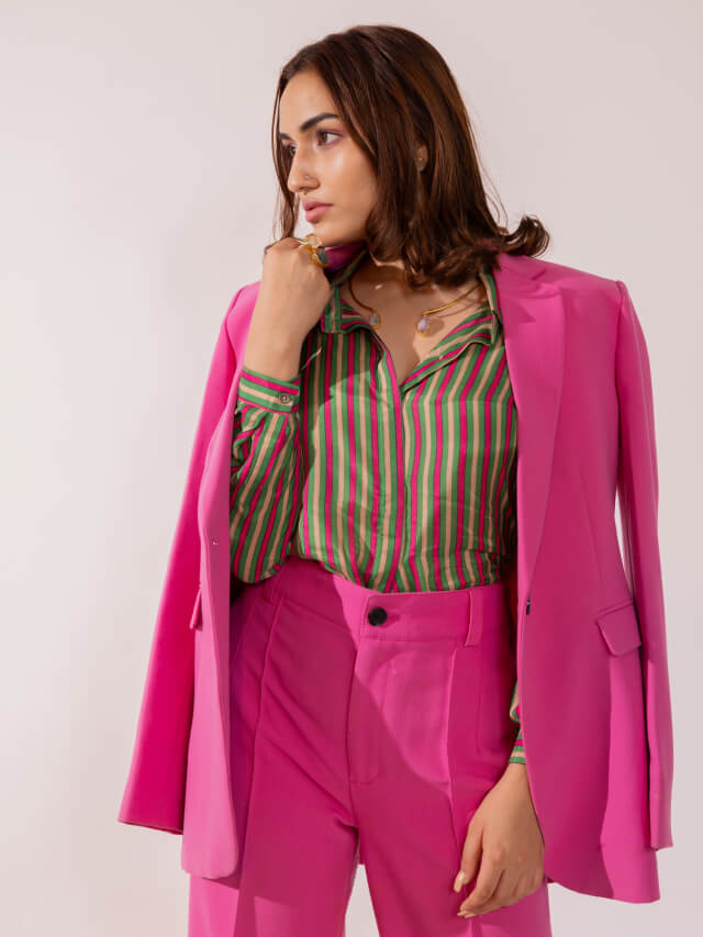 Zoey pink blazer set