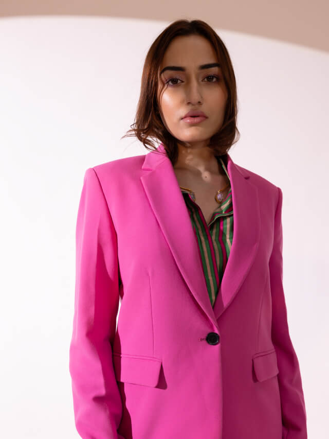 Zoey pink blazer set