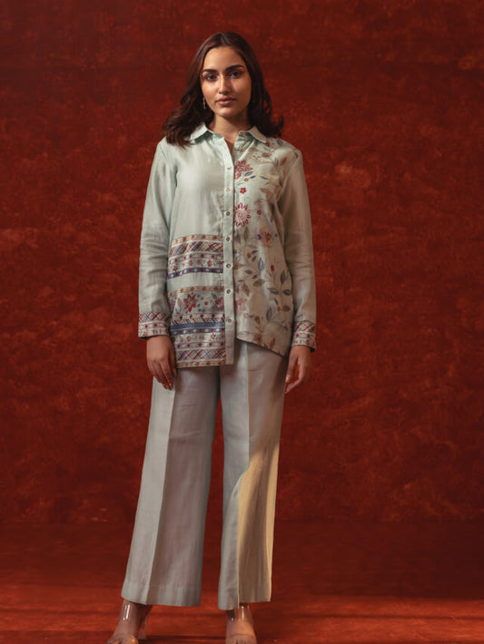 Ice Blue Print O - Print Co-ord Set