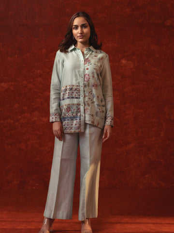 Ice Blue Print O - Print Co-ord Set