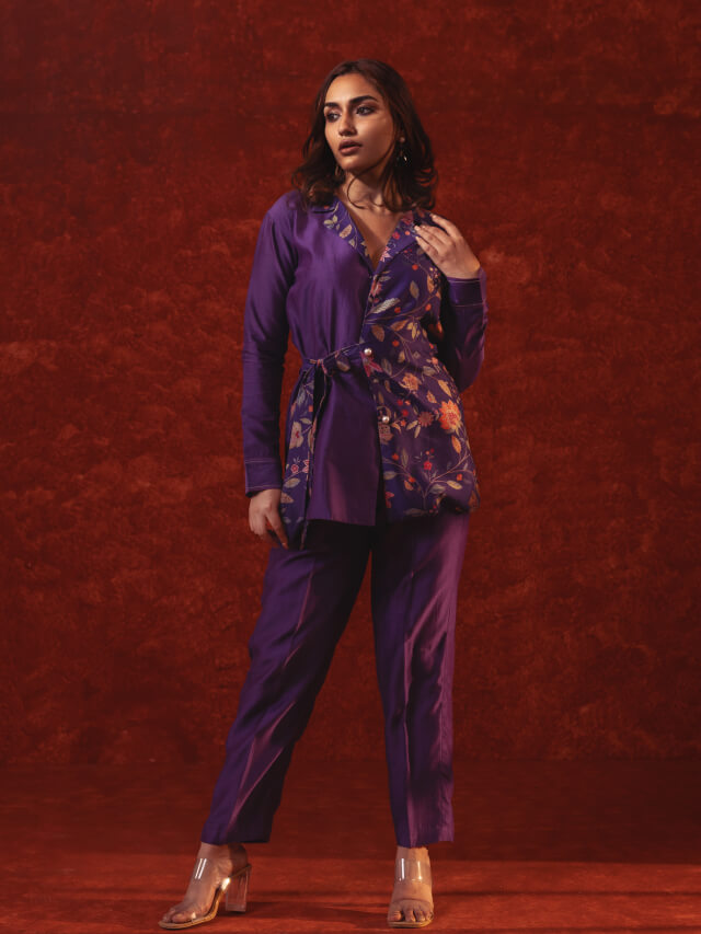 Purple Blazer Co-ord Set