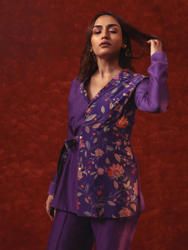 Purple Blazer Co-ord Set
