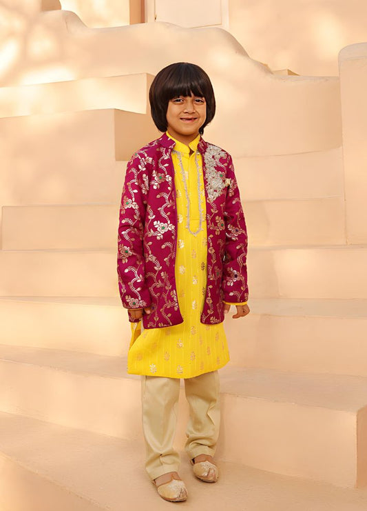 Brocade Jacket with Kurta and Pant