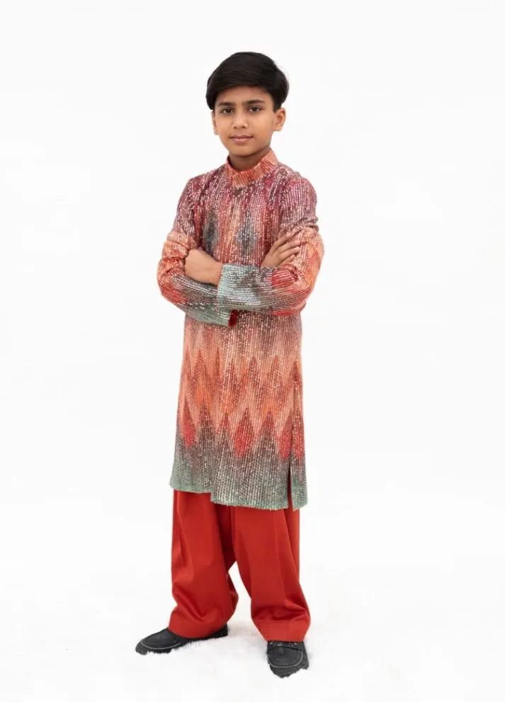 Sequence Embroidered Kurta with Salwar
