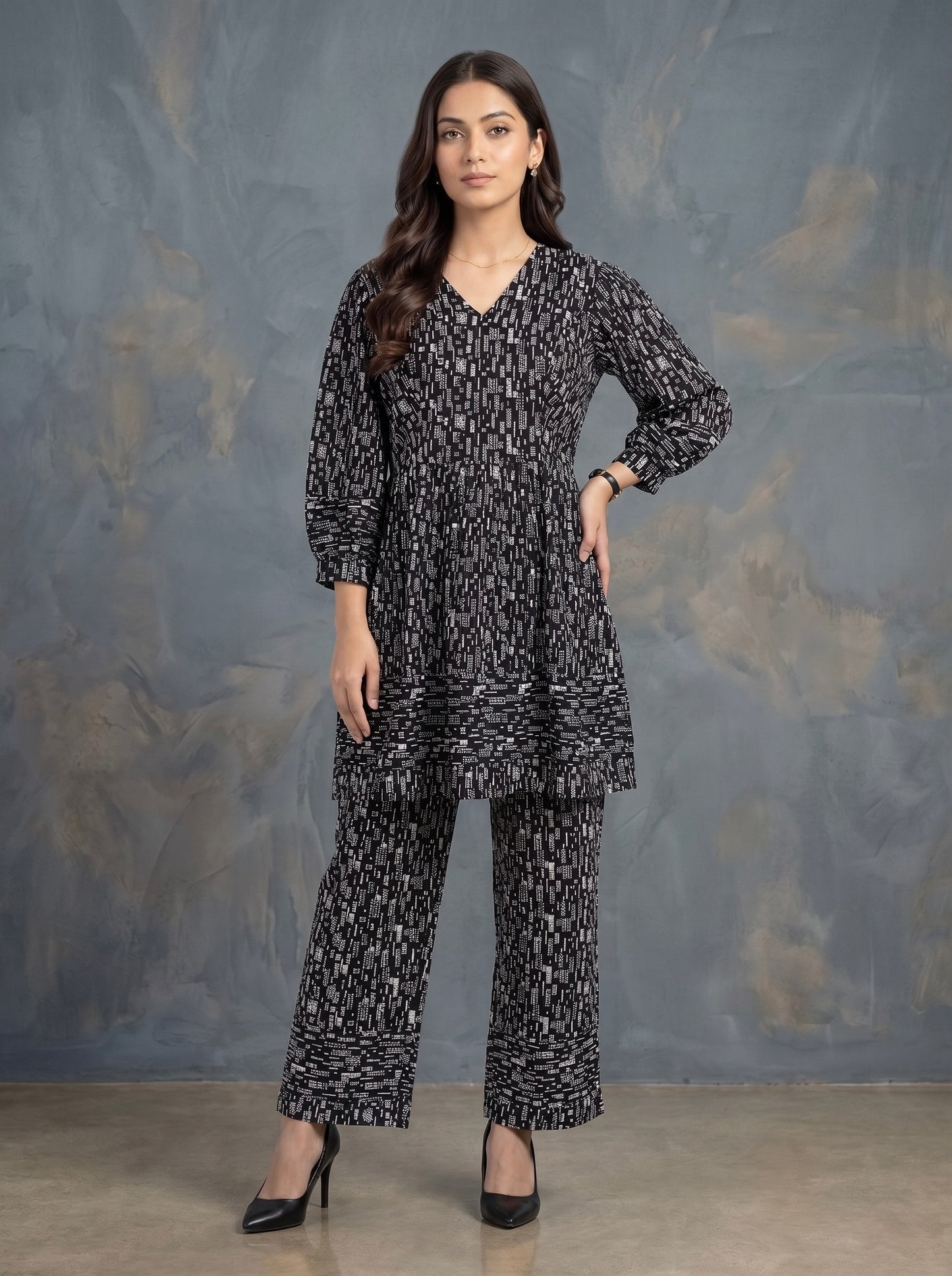 Black 3Q Sleeve Co-Ord