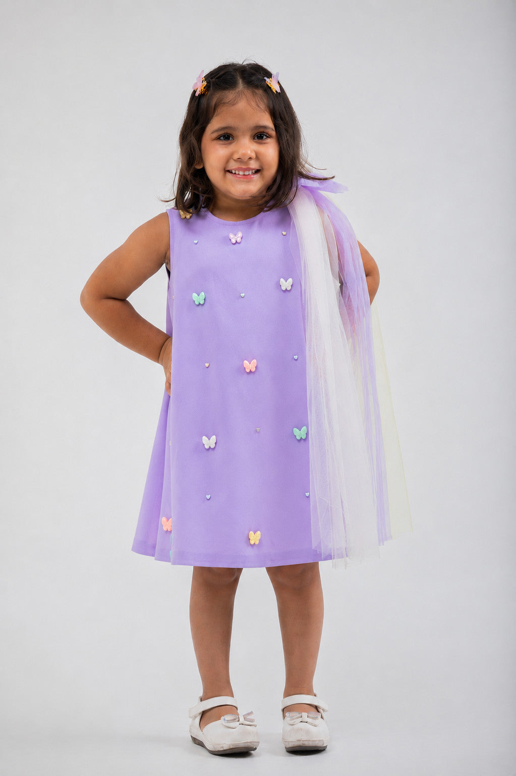 Lilac Butterfly Dress with a Bow
