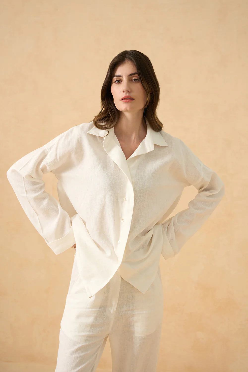 Coconut Veil Pure Linen Co-ord Set