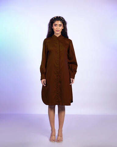 Espresso Brown Shirt Dress