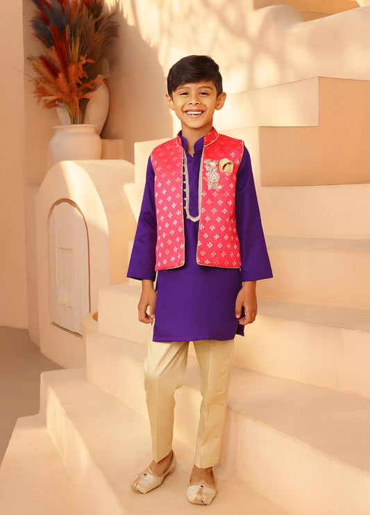Brocade Jacket with Kurta and Pant