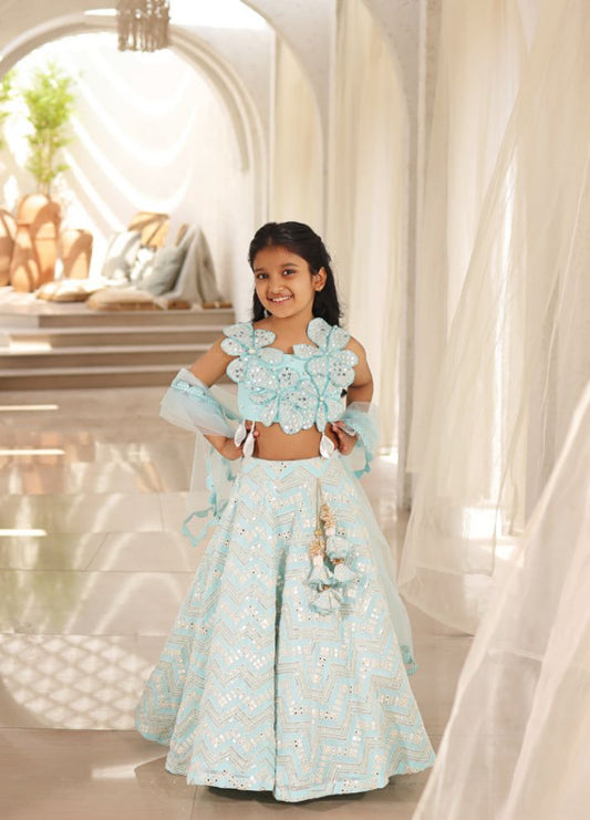Mirror Embroidered Lehenga Choli Set