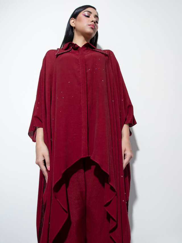 Double Collar Kaftan Chita Co-ord