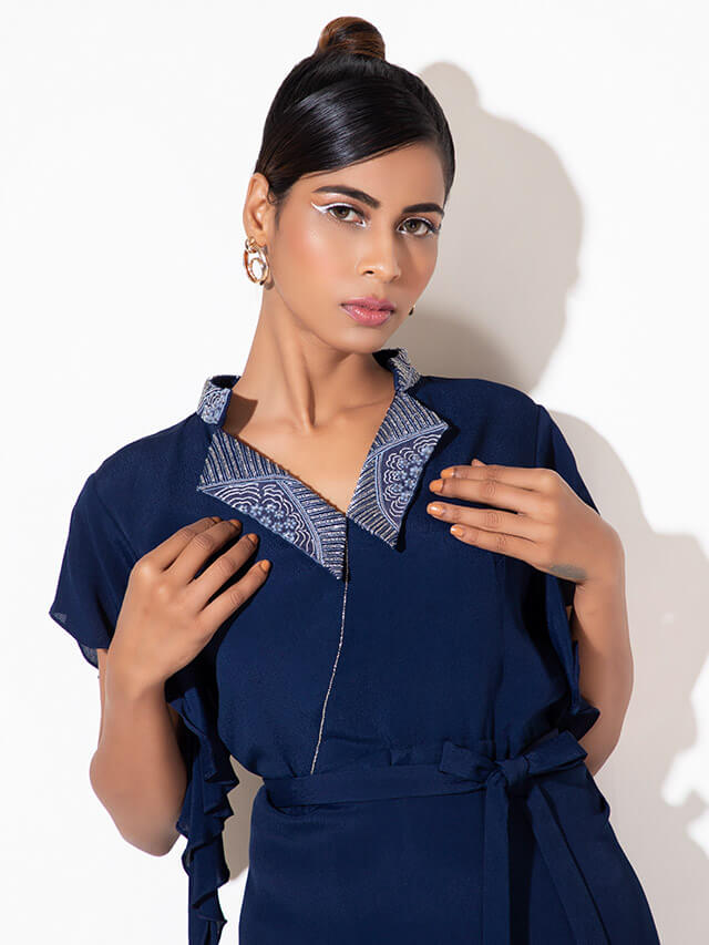 Bakku Dress with Cascade Sleeve