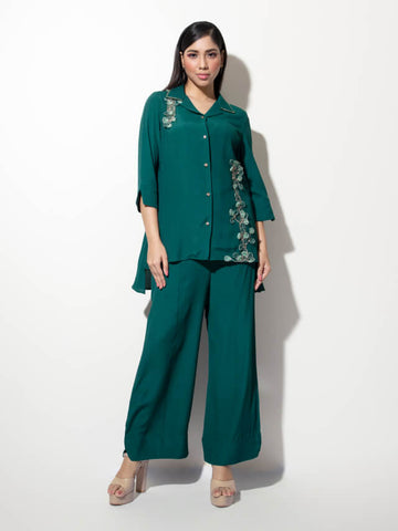 3D Floral Embroidery Detail Co-ord Set