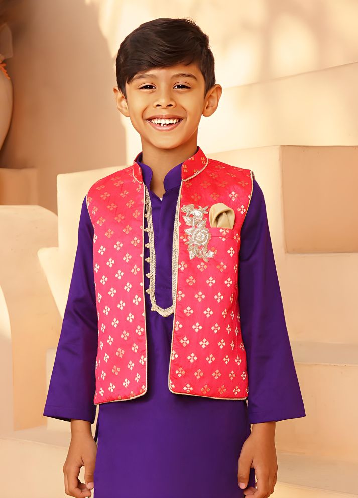 Brocade Jacket with Kurta and Pant