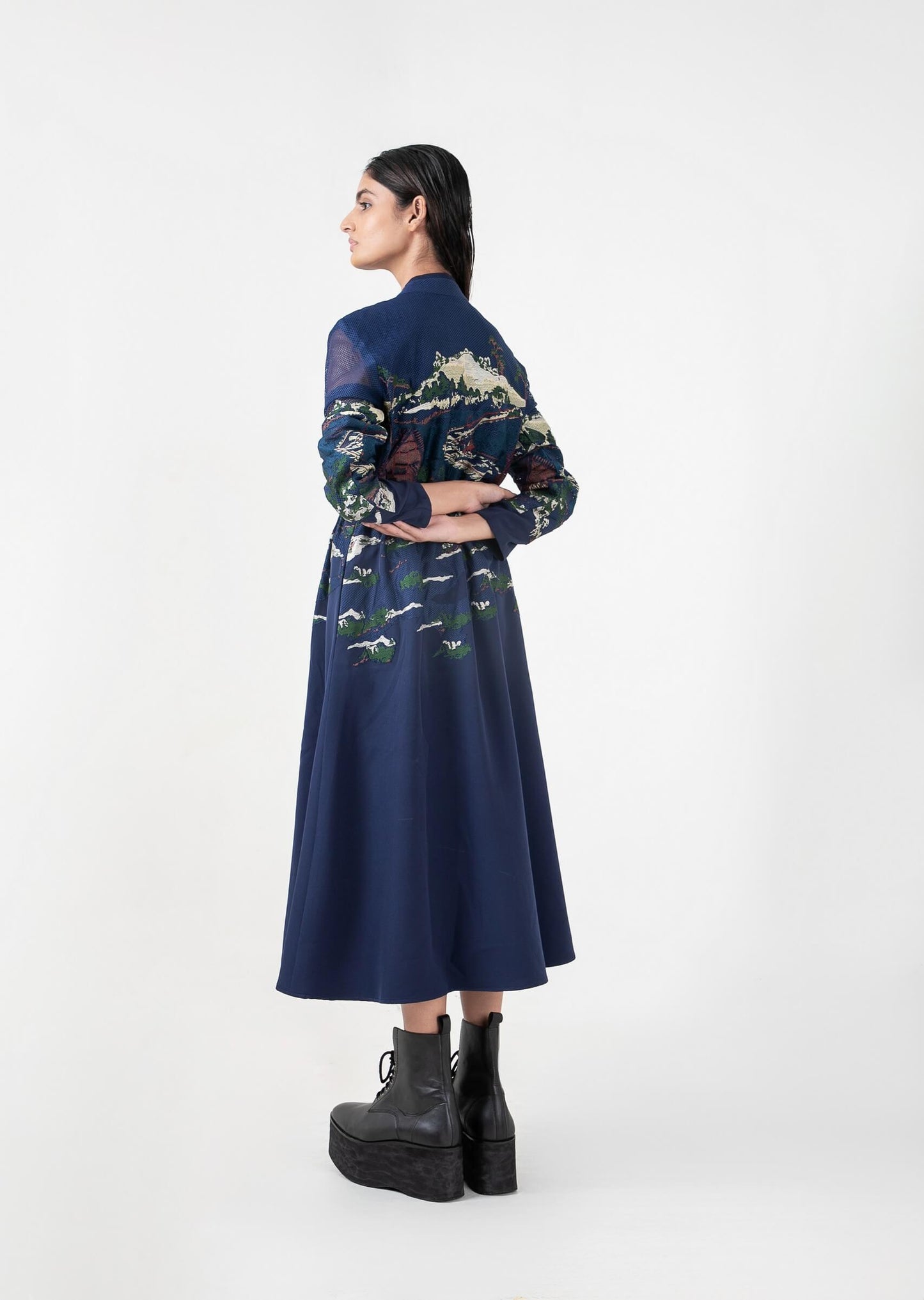 Crest applique Long Dress