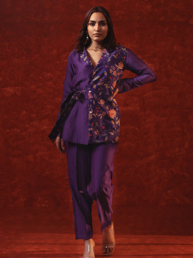 Purple Blazer Co-ord Set