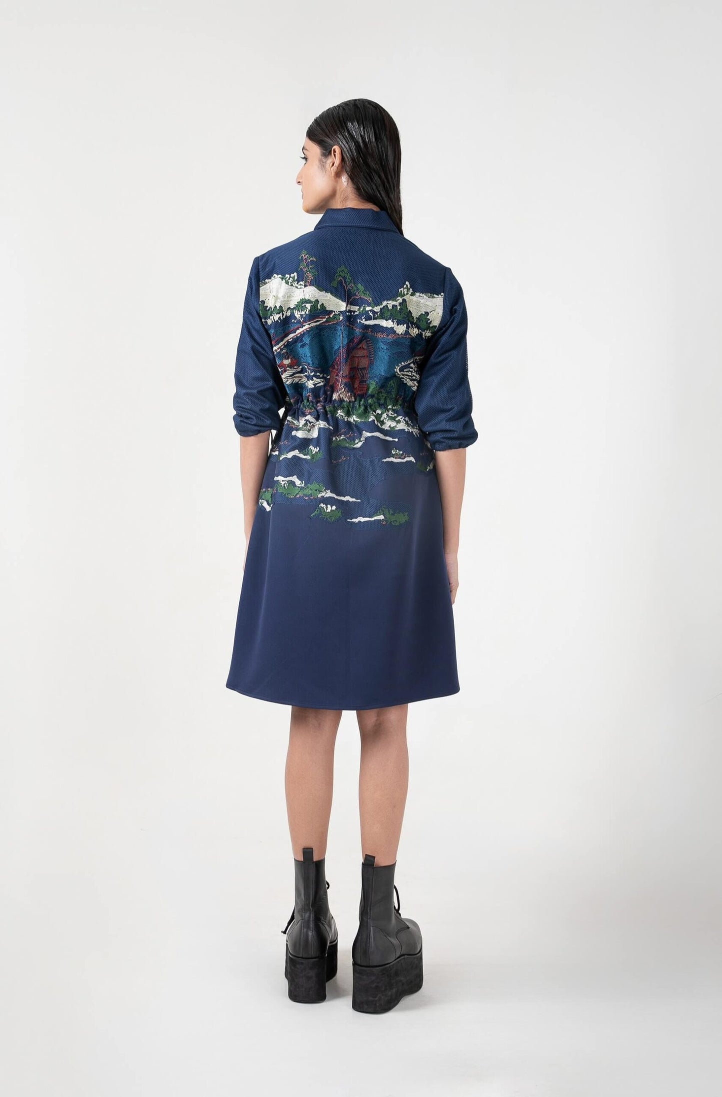 Crest Applique Short Dress