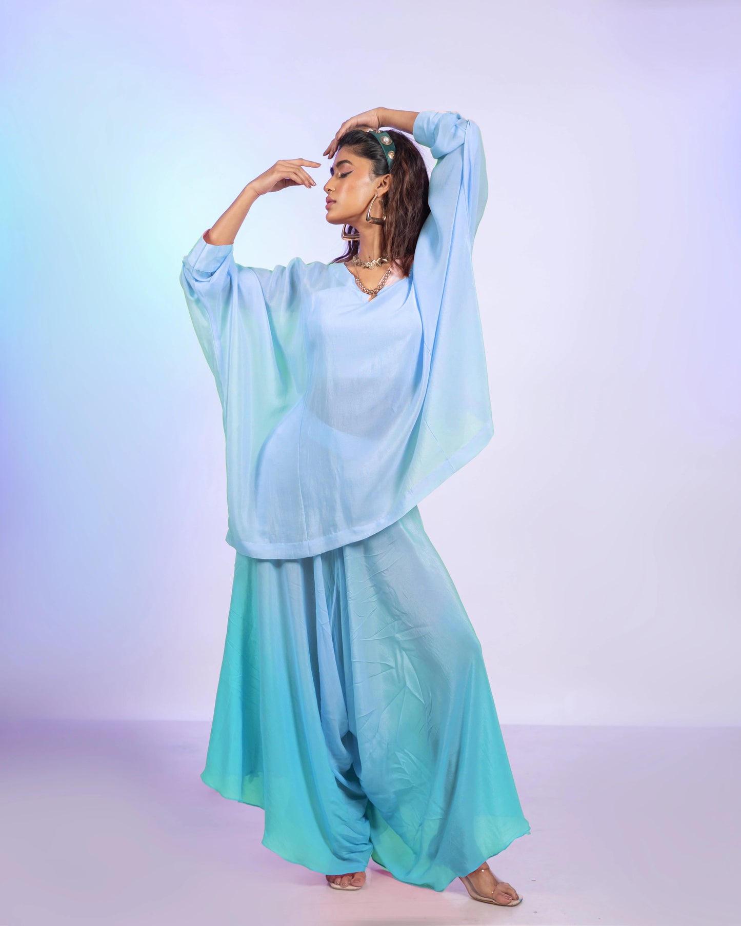 Snowflake Ombre Draped Pant Set
