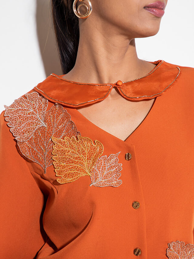 Lantern Sleeve Embroidered Co-ord Set