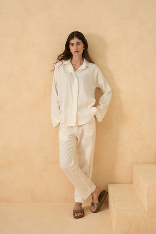 Coconut Veil Pure Linen Co-ord Set