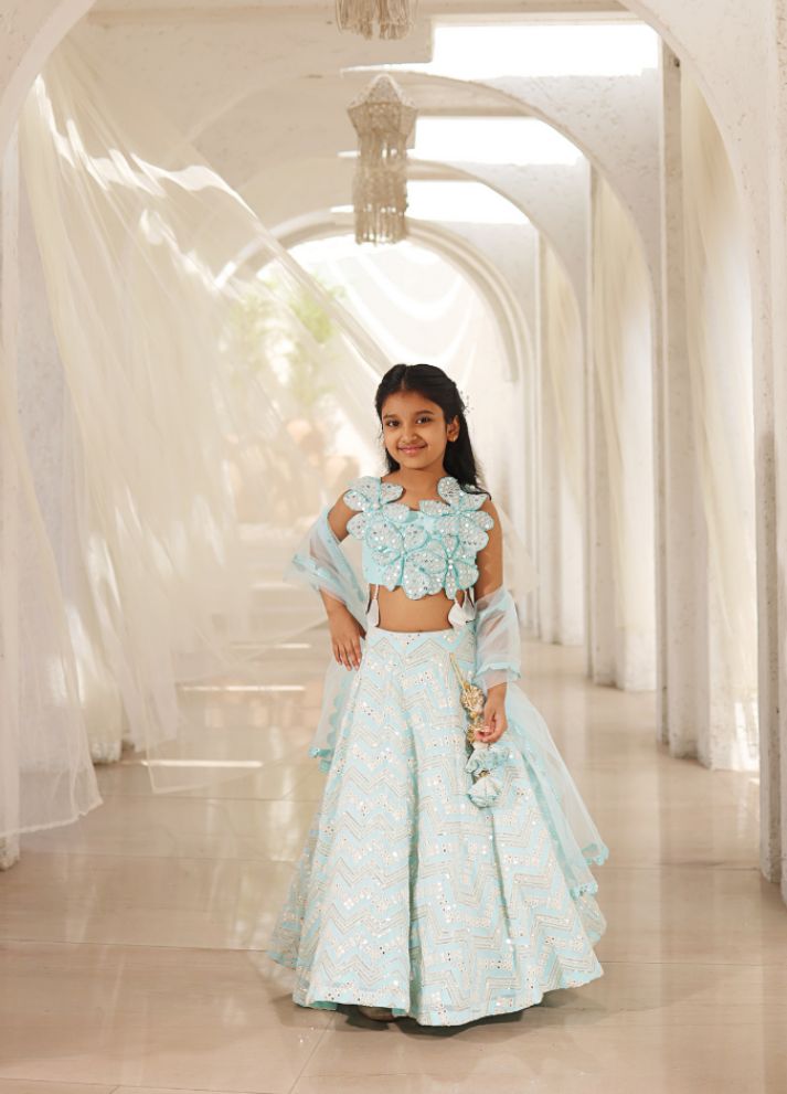 Mirror Embroidered Lehenga Choli Set