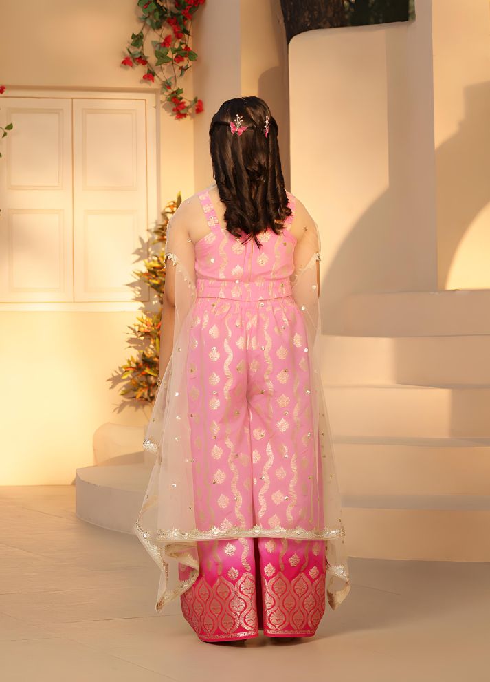 Brocade Top with Plazzo Pant