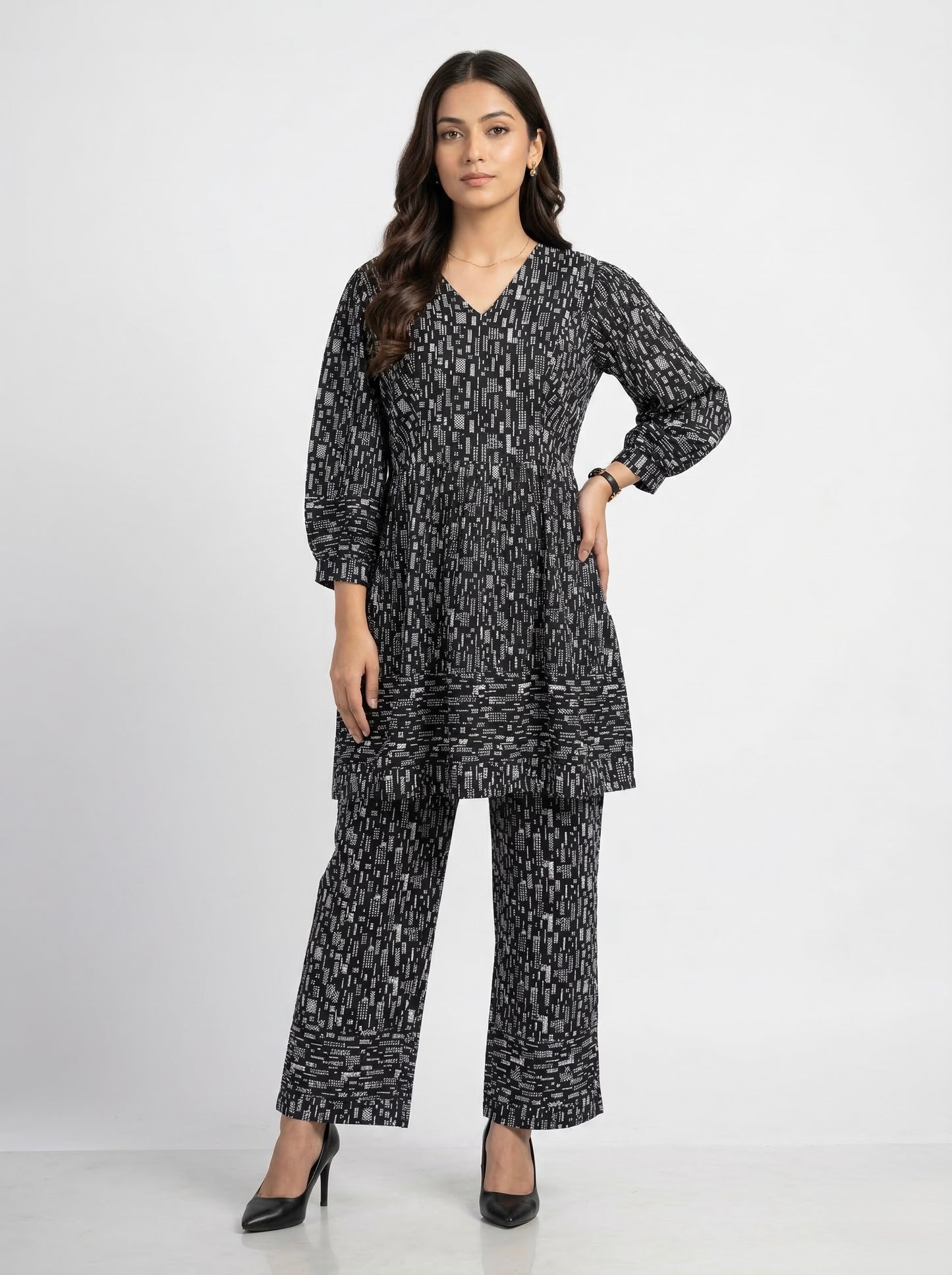 Black 3Q Sleeve Co-Ord