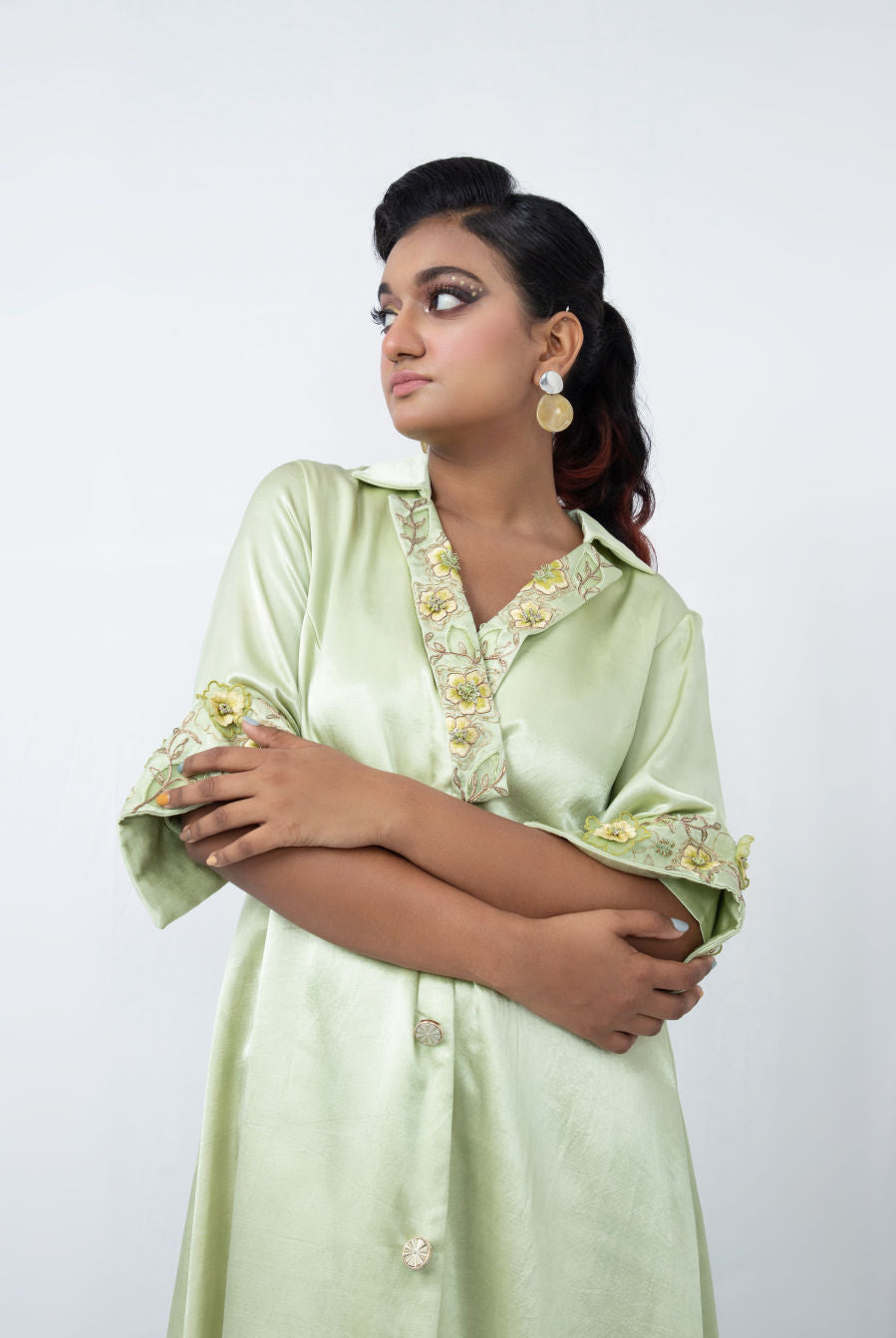 Y Collar A-line Dress