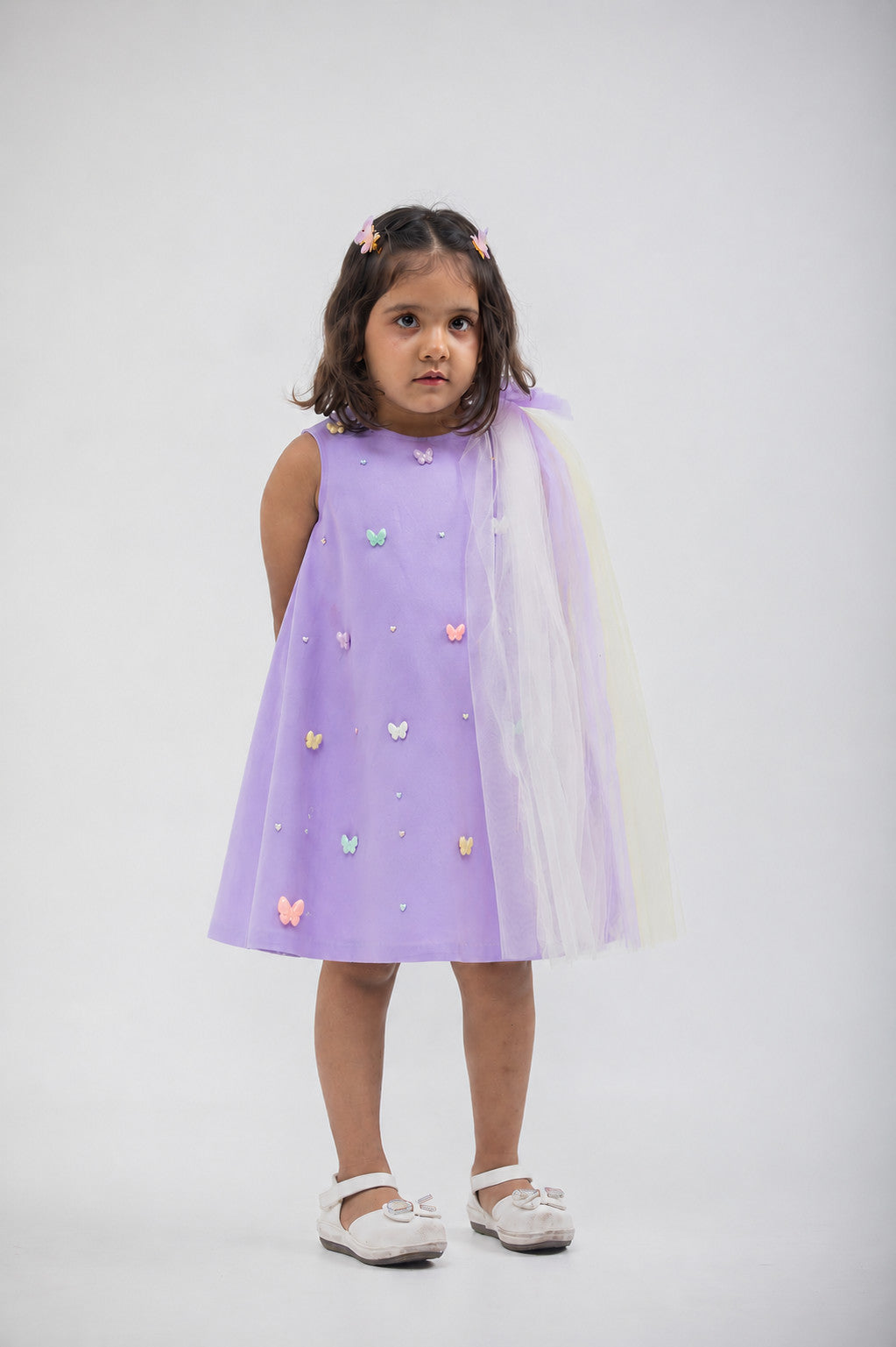 Lilac Butterfly Dress with a Bow